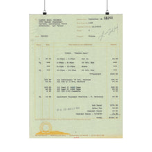 Load image into Gallery viewer, Prince "Purple Rain" Mix Work Order @ Sunset Sound