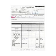 Load image into Gallery viewer, Van Halen "ERUPTION" Work Order from Sunset Sound Recorders