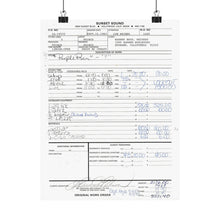 Load image into Gallery viewer, Prince "Purple Rain" (signed) Work Order from Sunset Sound