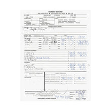 Load image into Gallery viewer, Prince "Purple Rain" (signed) Work Order from Sunset Sound
