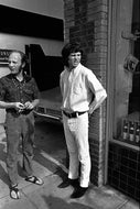 Jim Morrison and Paul Rothchild outside Sunset Sound (print) 11X14